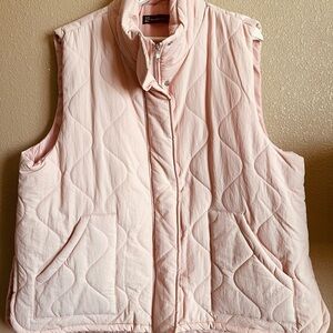 New York & Company Light Pink Quilted Sleeveless Vest